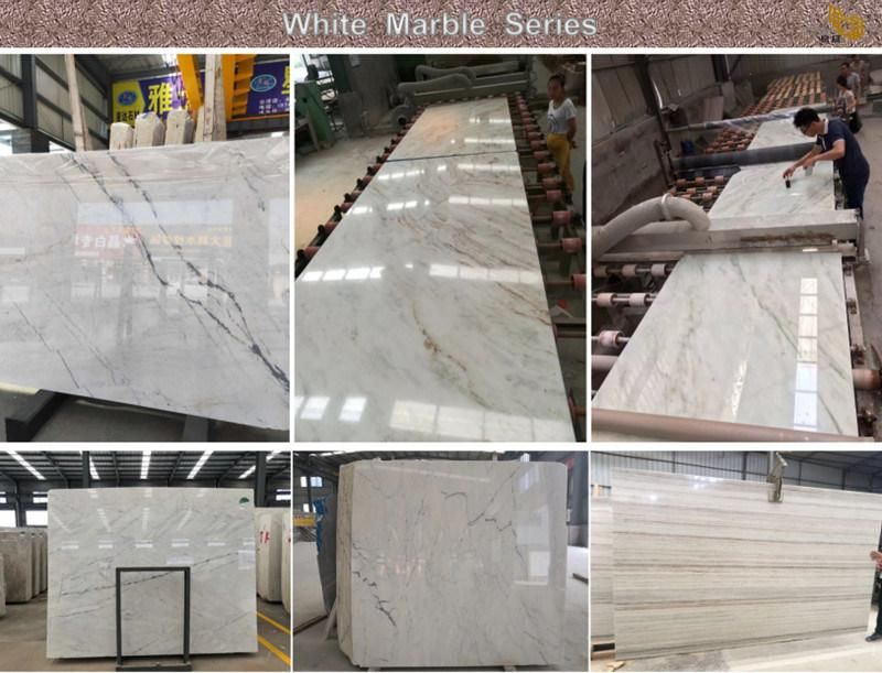 China White Marble for Slabs/Tiles/Flooring/Wall/Countertop/Vanity/Kitchen/Bathroom Marble Countertop Factory