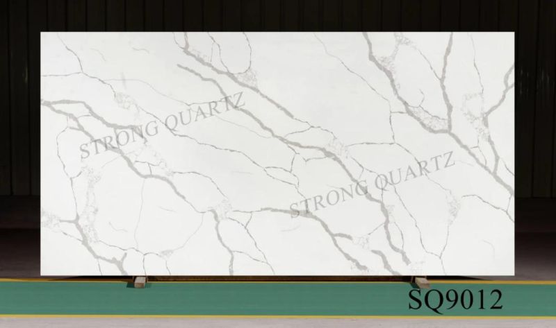 Artificial Slab Calacatta Gold White Quartz Stone Slab for Kitchen Countertop 2cm 3cm