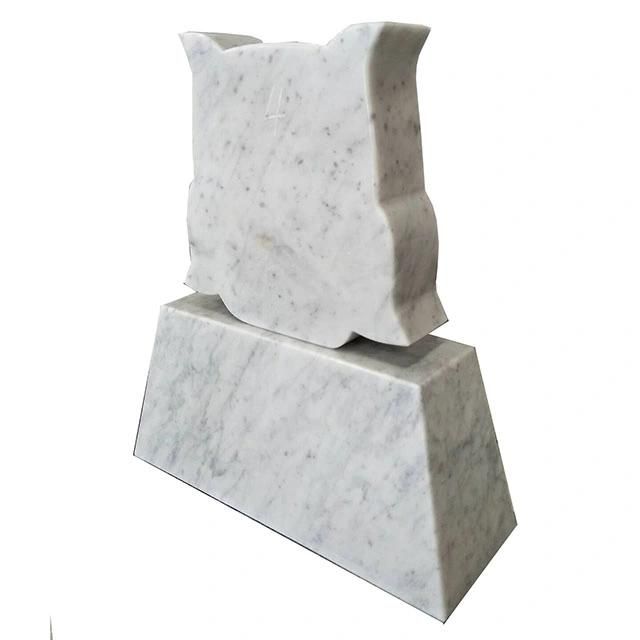 Unique Design Bianco Carrara White Memorial Stone for Graveyard