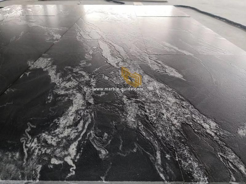 Polished/Leather Black Granite Slabs for Floor Tile Kitchen/Countertop/Vanity Top