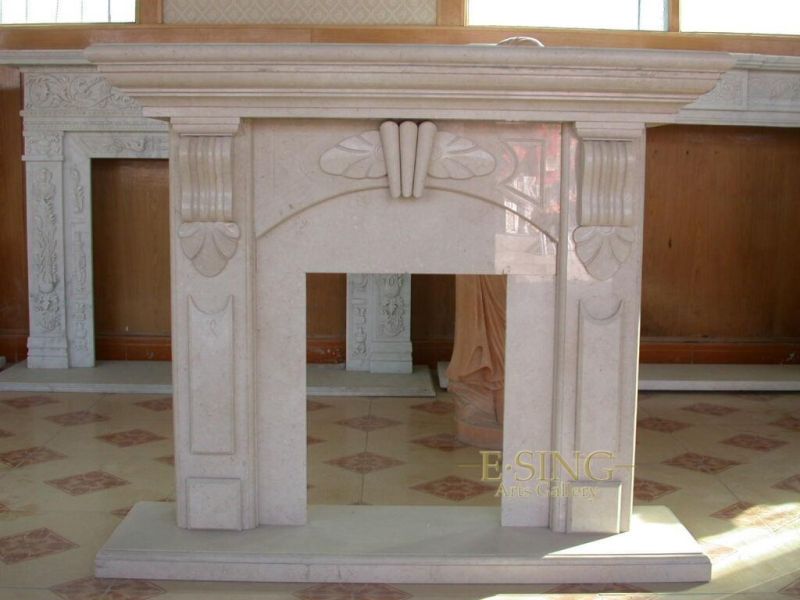 Hot Sale Indoor Natural Stone White Marble French Fireplace Surround