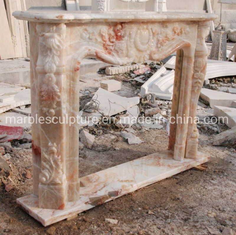 Hand Carving Natural Stone Marble Fireplace Home Decoration (SYMF-268)