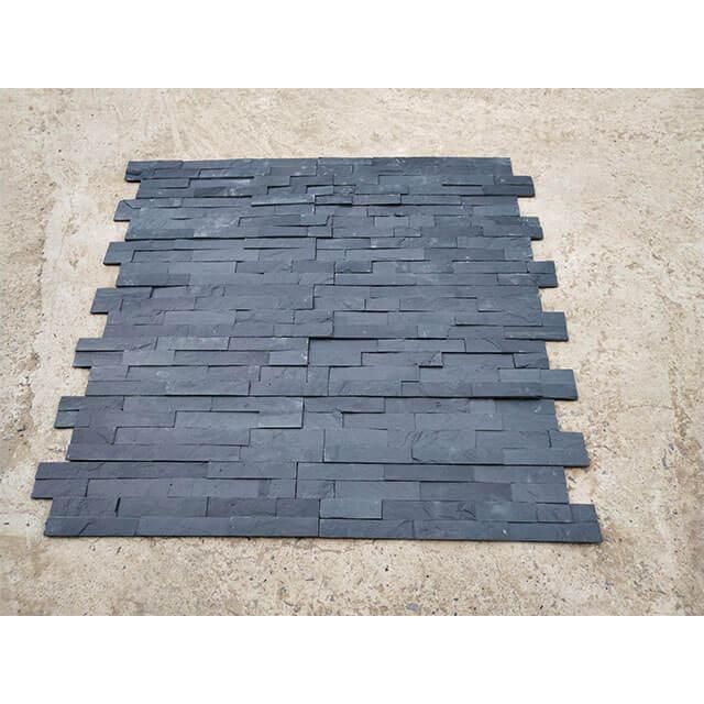 Natural Black Slate Stone Splitface Ledger Panel for Exterior Wall