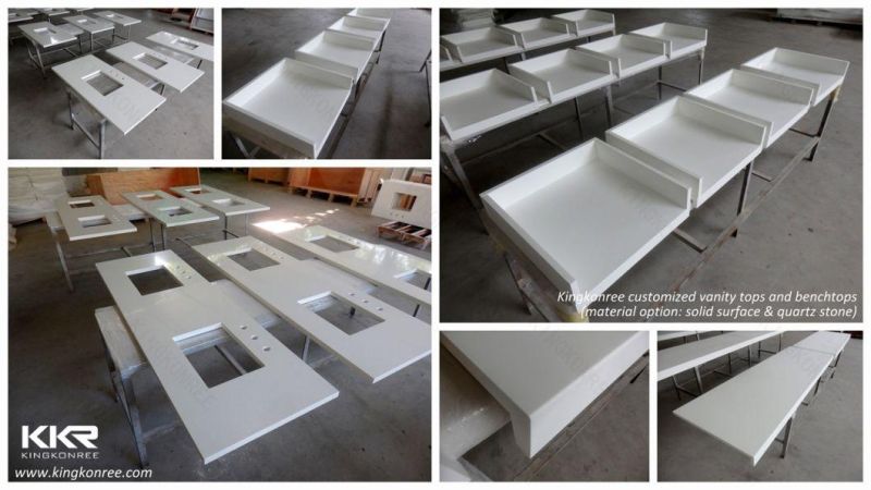 Customize Europe Style Bathroom Sink Solid Surface Counter Top for Hotel