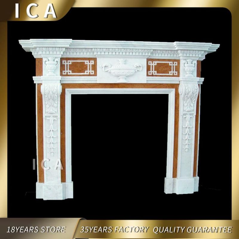Villa Interior Decor Indoor Mix Color Marble Stone Fireplaces