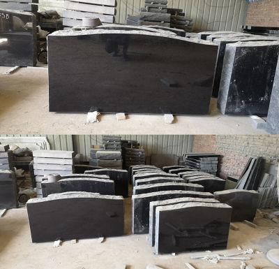 American Style Shanxi Black Granite Headstone Polished Tombstone on Sale