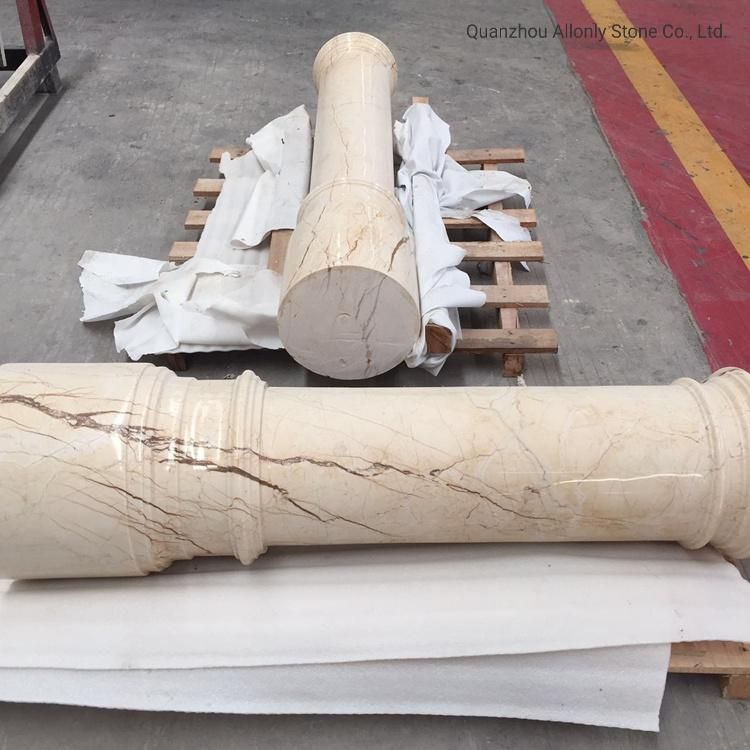 Solid Sofitel Gold Marble Columns Pillar Design for Indoors
