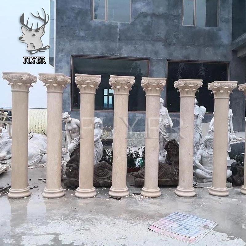 out Door Indoor Decorative Building Pillar Natural Stone Greek Column Marble Roman Columns for House