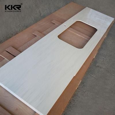 Waterfall Edge White Marble Corian Solid Surface Counter Tops Kitchen Countertops