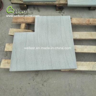 Flamed Finish White Sandstone Swimming Pool Corner Coping