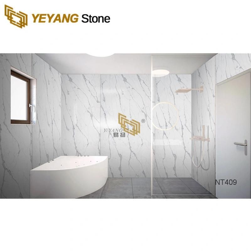 Calacatta Quartz Factory for Kitchen/Bathroom/Hotel/Project/Commercial/Residential/Vanity/Countertop