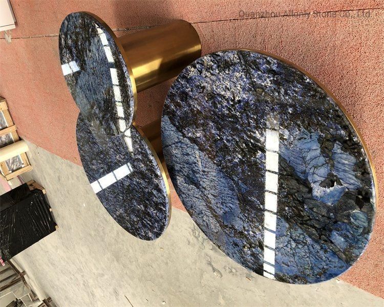Blue Azul Dream Sapphire Stone Coffee Table Luxury Granite Table Top