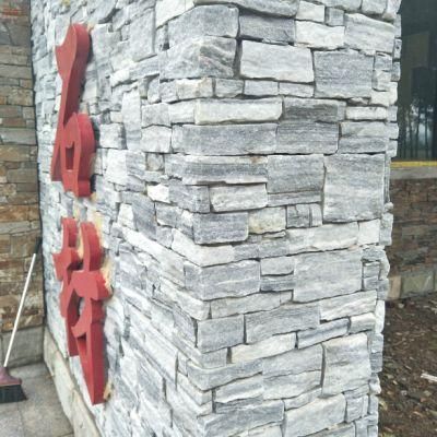 Natural Grey Slate Decorative Wall Stone with Cement Backed