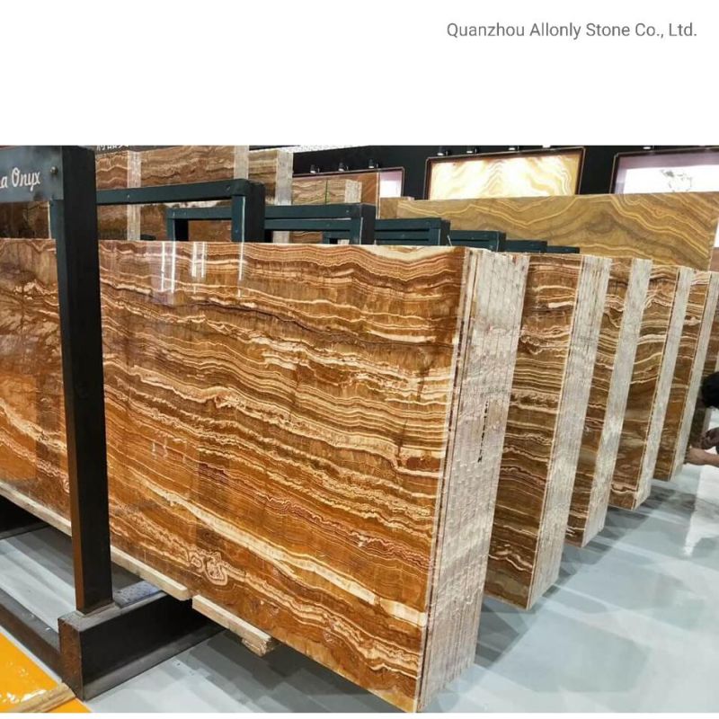 Natural Backlit Interior Wall Cladding Panel Transparent Wooden Vein Onyx