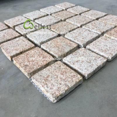 Rustic Granite Mesh Backed Pavers Cobblestone