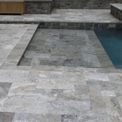 Honed Filled Cross Cut Silver Grey Travertine