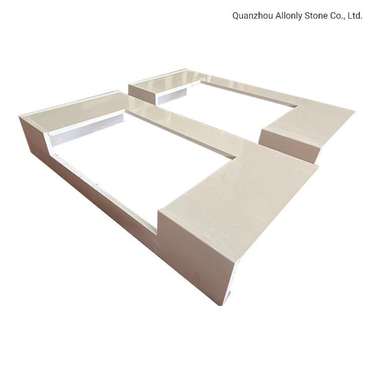 Artificial Stone Beige Solid Surdace Vanity Countertops for Bathroom