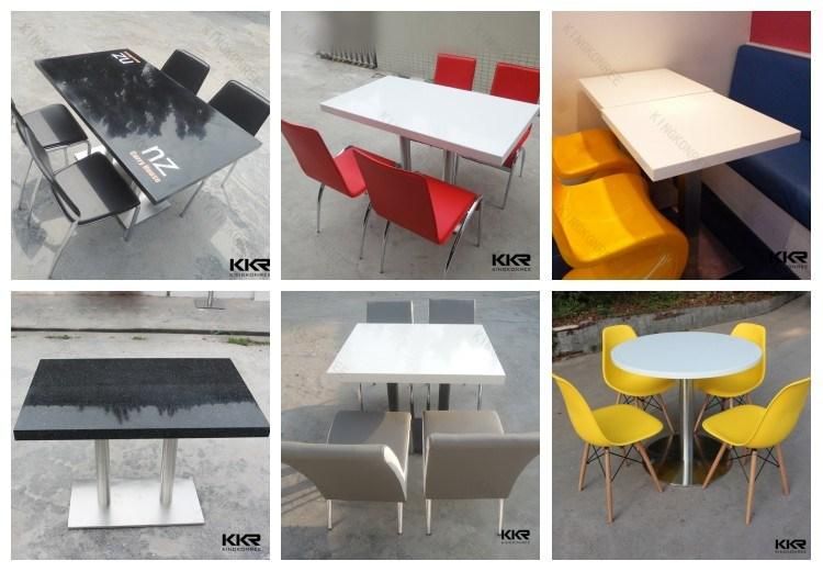Kkr Cafeteria Fast Food Tables Chairs Restaurant Artificial Marble Like Table Tops