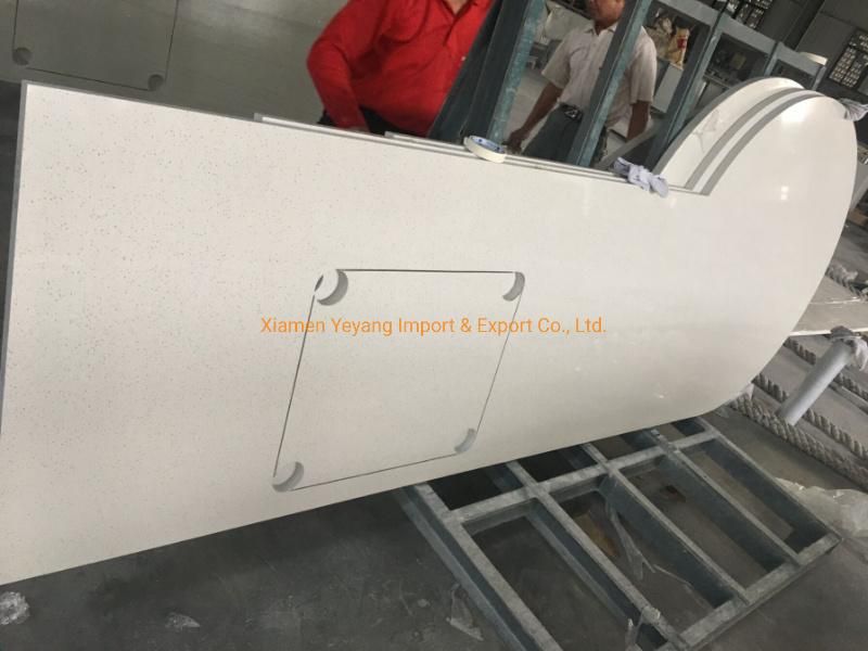 Solid Surface White Quartz Stone Countertop for Kitchen and Bathroom (YY-MS197)