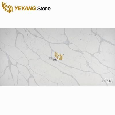 Synthetic White Quartz Slab for Countertop/Vanity/Tabletop/Backsplash/Table Quartz Supplier