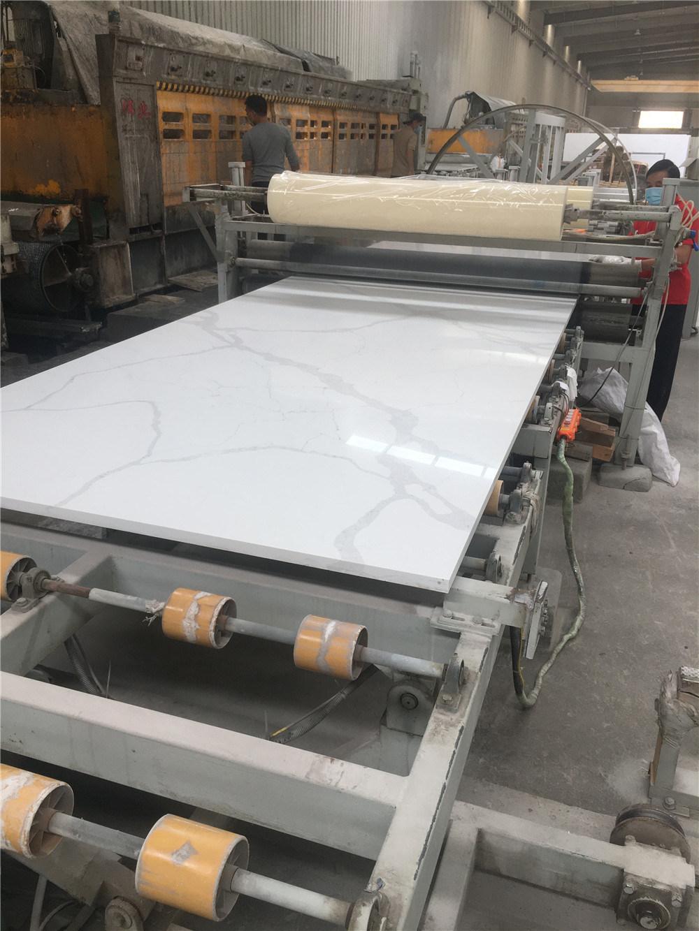 Best Seller Chineses Calacatta White Quartz Stone for Counter Top and Flooring Tile