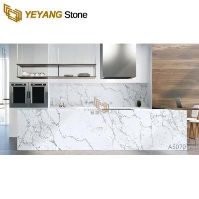 Engineered Stone Quartz Stone Countertop Slab for Bathroom/Kitchen Backsplash Tiles