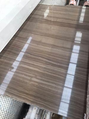 Chinese Natural Coffee Brown Wooden Marble Stone Tiles/Slabs for Flooring and Walling
