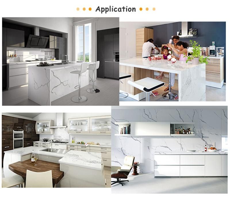 Wholesale Customazation Eco-Friendly Nonporous Body Kitchen Counter Top Calacatta Quartz Stone