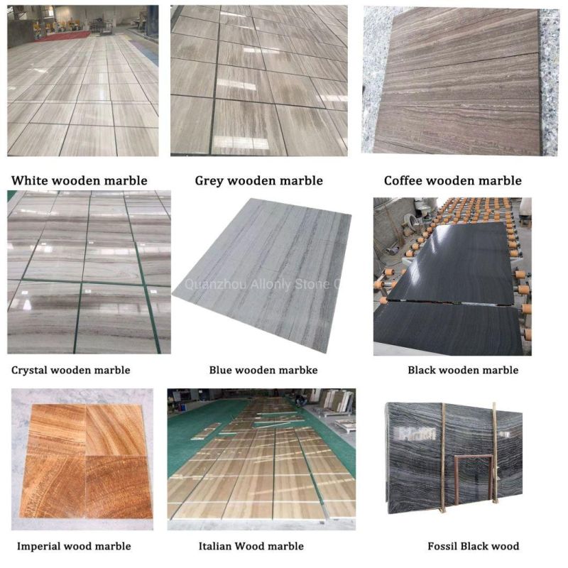 Polished 60X60 Coofee Wooden Marble Floor Design for Commercial Project