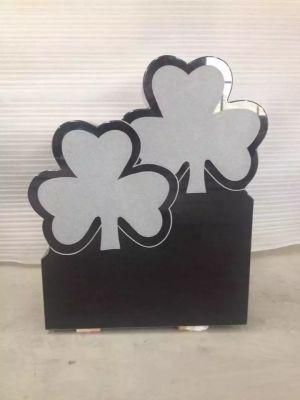 Shanxi Black Granite Leaves Shape Headstone Monument Factory Sell
