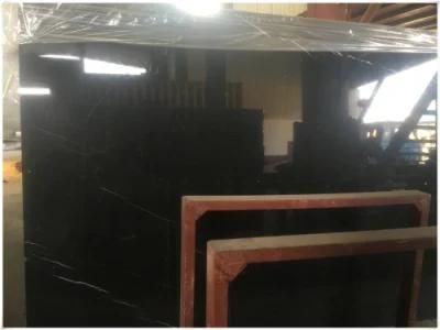 Natural Stone Nero Marquina Marble Slabs with Polished Finishing