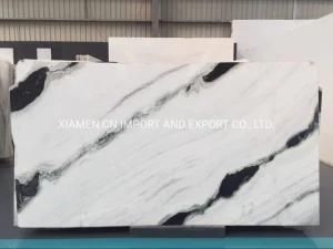 Natural Bookmatched Panda White Marble for Kitchen/Bathroom/Wall/Flooring/Stair/Tile/Cladding