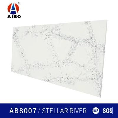 White Engineered Quartz Stone Worktop 93% Natural Quartz 7% Resin