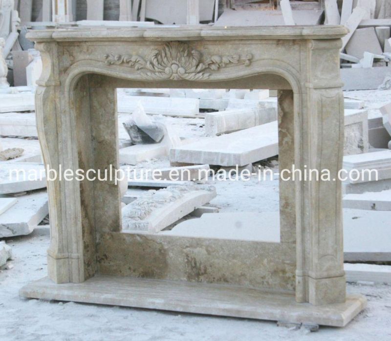 Custom Indoor Home Decoration Marble Carving Fireplace (SYMF-085)