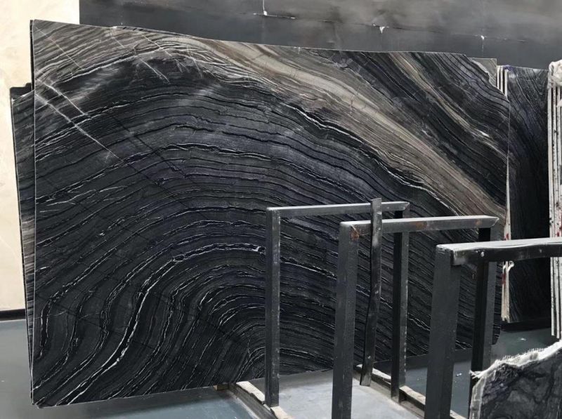 Silver Wave Marble 3/4" Polished Black/Stone Slabs Bookmatch Wall Panel/Tile