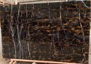 Af Portoro Black and Gold Flower Marble