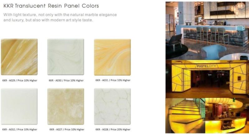 Corian 12mm Translucent Solid Surface Sheet for Background Wall Panels