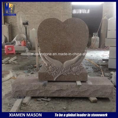 Carving Hands Holding Heart Design Granite Monuments