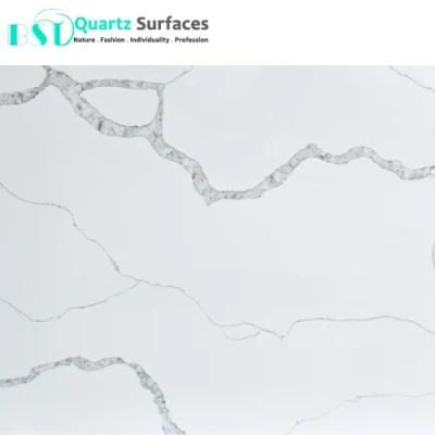 Popular Crystal Calacatta Nuvo Artificial Quartz Stone Slab
