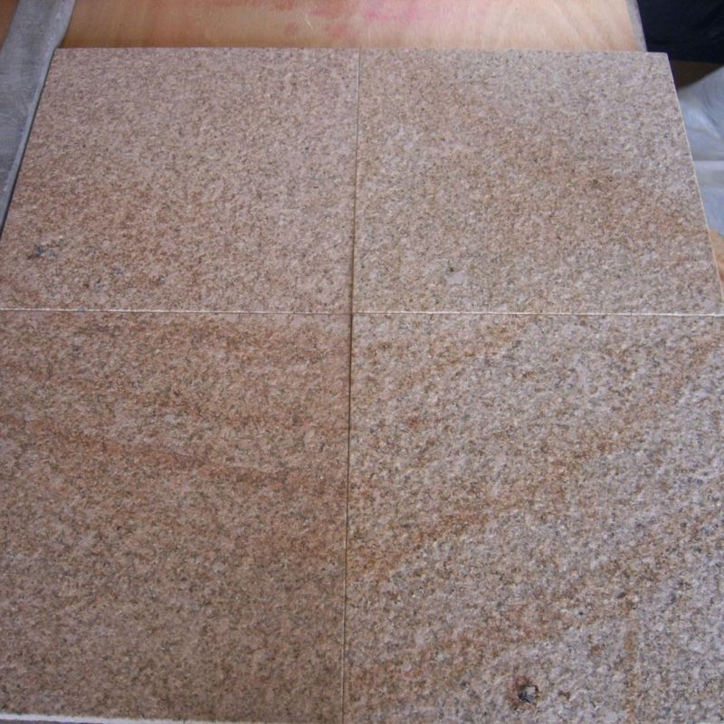 Cheap Yellow Granite Gang Saw Slab Flamed Golden Yellow G682 Granite Floor