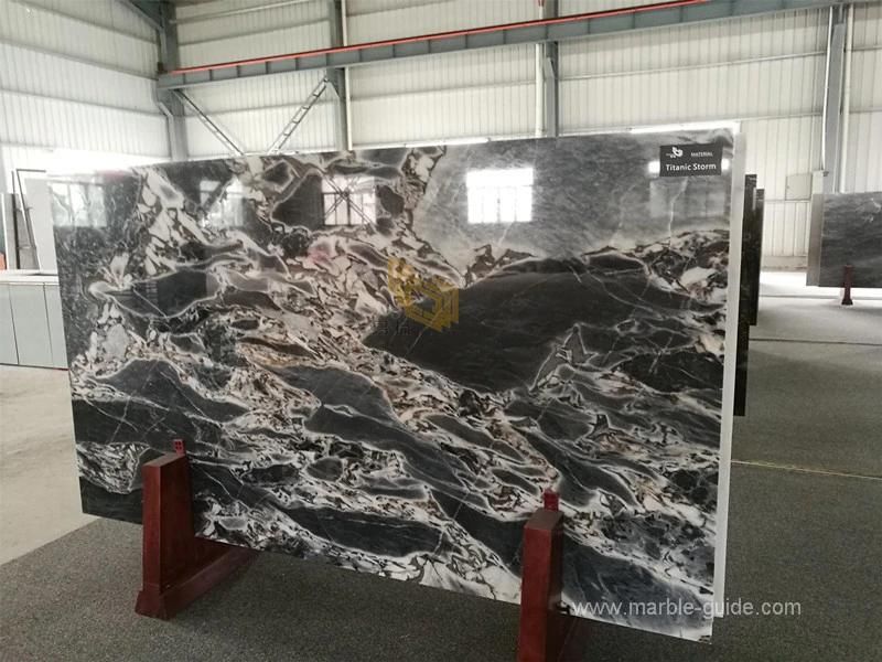 Natural Titanic Storm White/Blue/Grey/Black Marble for Countertops/Worktop/Flooring/Wall/Vanity Top