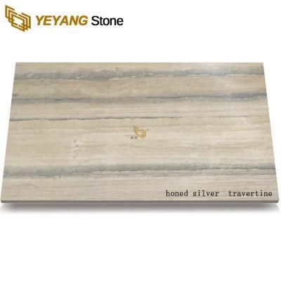 Silver Grey/Yellow Marble/Travertine Honed Grey Filled Vein/Cross Cut