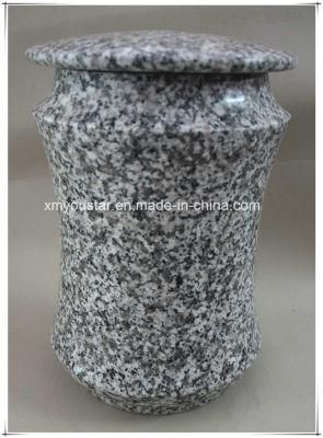 Gray Granite Funeral Cremation Urns Simple Design for material Garden