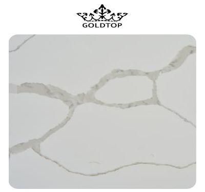 Electro Extended Remix Silk Road Calacatta Artificial Quartz White Countertop and Slate Kitchen Stone