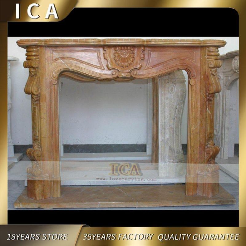 Stone Marble Indoor Fireplace Decoration Classical Design Fireplace
