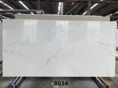 Fashionable 8034 Artificial Quartz Stone Slab with Natural Veins