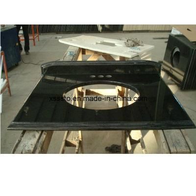 Popular High Polished Granite Black Vanity Tops