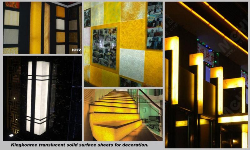 Cut to Size Interior Decoration Stone Translucent Solid Surface Panels