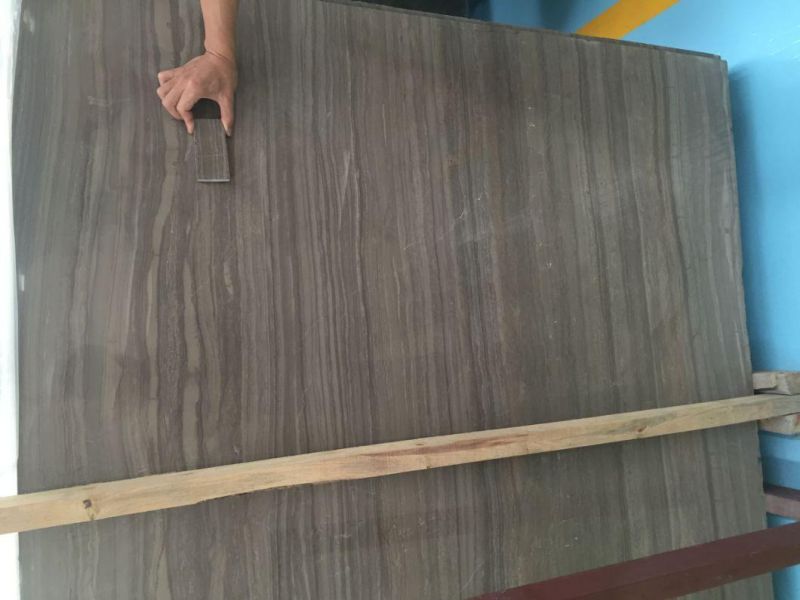 Chinese Natural Coffee Brown Wooden Marble Stone Tiles/Slabs for Flooring and Walling