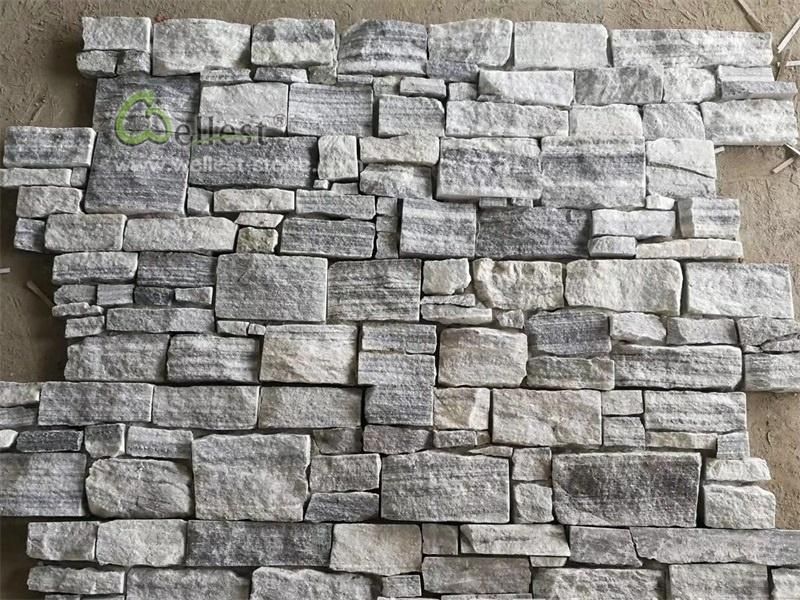 Classic Cloudy Grey Quartzite Natural Stone Panel for Wall